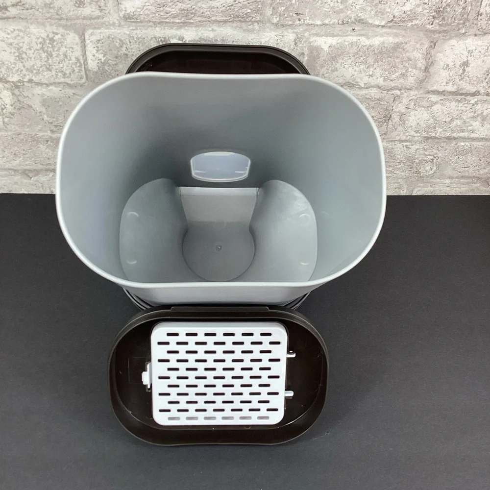 Whisker City Automatic Pet Feeder in Gray and Black Holds Up To 3lbs. of Food